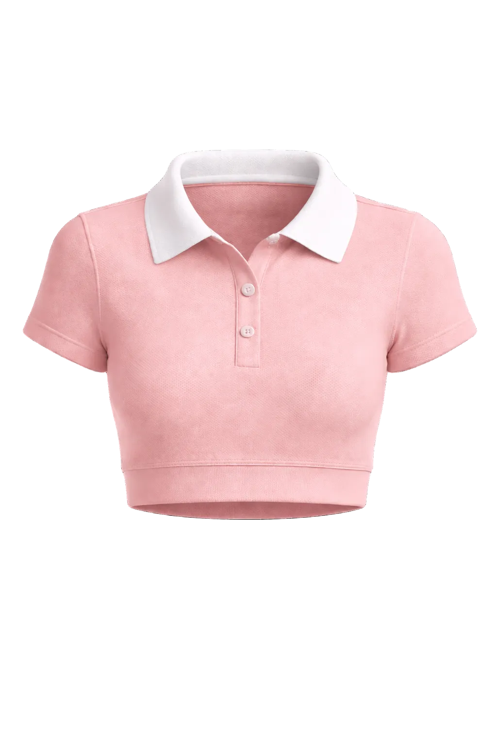 Cropped Polo Contrast Collar